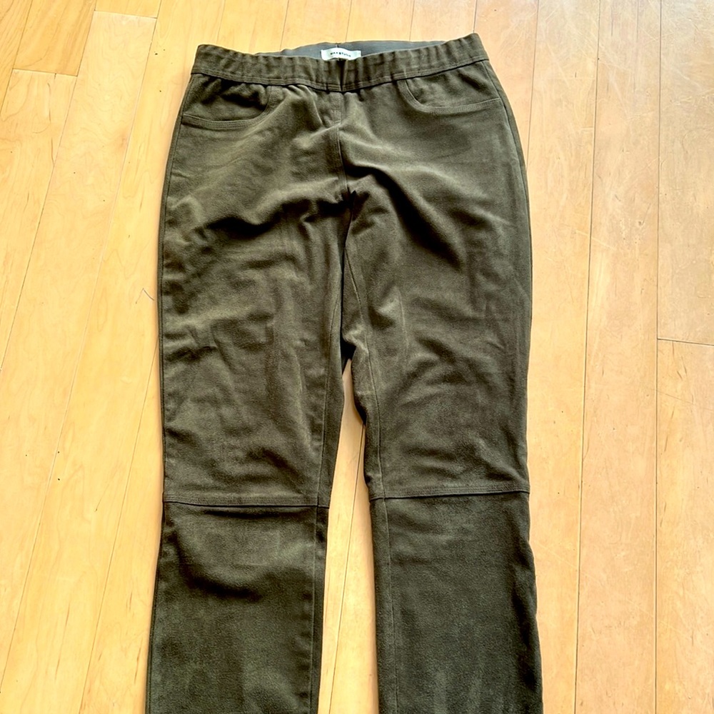 Green Suede Jegging Legging - Size Small